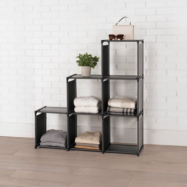 Mainstays 6-Cube Organizer, Black