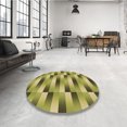 thumbnail image 4 of Ahgly Company Tapis d'Intérieur Ronds Transitionnels Vert Olive Lavables à la Machine, 5 Pieds Rond, 4 of 7