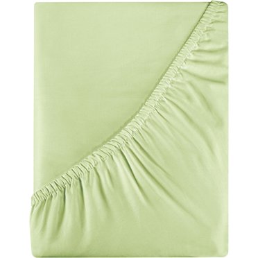 Royale Linens Drap-Housse 400 Fils 100 % Coton Cultivé Américain Format Très Grand - Drap-Housse à Élastique Tout Autour - Tissage Satin de Luxe - Drap du Dessous Ajusté Convient jusqu'à 16 Pouces (Très Grand, Sauge Florentine)