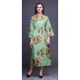 thumbnail image 3 of Bimba Pastel Mint Floral Leaves & Kiko Rose Printed Womens Robes Long Soft Kimono Robe Cotton Bride Getting Ready Robe Long L, 3 of 5