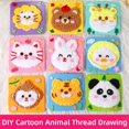 thumbnail image 2 of Embroidery Doll Set, Cartoon Animal Punch Needle Fabric Patterns Needle Sewing Carto Poking Kit First for Beginner, Kit,, 2 of 8