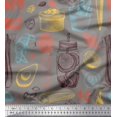 thumbnail image 1 of Soimoi polyester Crepe Fabric Vegetables,Jar & Cups Printed Fabric 1 Yard 42 Inch Wide, 1 of 3