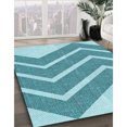 thumbnail image 3 of Ahgly Company Tapis de Zone Carrés d'Intérieur Lavables à la Machine, Transitionnels, Bleu Tron, 4 Pieds Carré, 3 of 7