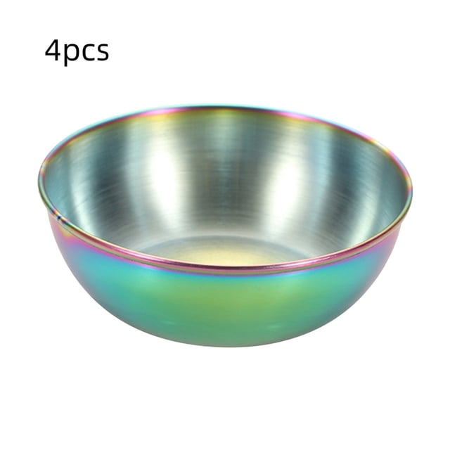 Fridja Liquidation 4 Pcs Trempette Collation Acier Inoxydable Condiment Trempette Soja Sushi Bol à Trempette