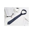 thumbnail image 5 of INSPIRE CHIC Men's Solid Color Narrow Stripes Necktie Graduation Suit Formal Ties Navy Blue, 5 of 5