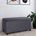thumbnail image 2 of SIMPLIHOME Dover Banc Ottoman Rectangulaire de Rangement à Dessus Relevable de 36 Pouces de Large en Tissu Aspect Lin Gris Ardoise, Repose-Pieds Tabouret, Table Basse pour le Salon, la Chambre et la Chambre d'Enfant, Contemporain, 2 of 5