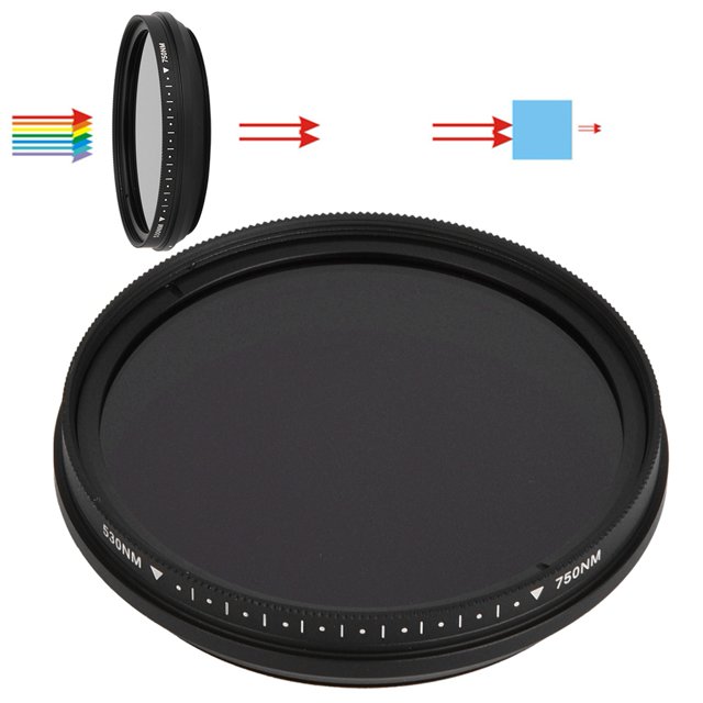 Filtre pour Appareil Photo, 530-750nm Filtre Infrarouge en Alliage d'Aluminium pour Photographie IR