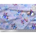thumbnail image 2 of Soimoi Tissu Poly Georgette Imprimé Feuilles & Roses Tissu de Couture au Mètre 52 Pouces de Large, 2 of 3