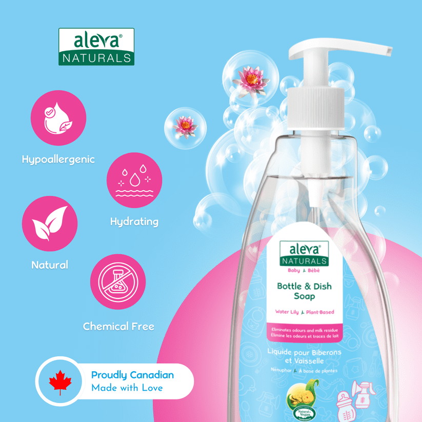 Aleva Naturals Bottle & Dish Liquid, Water Lily Scent - 500ml