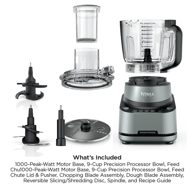Ninja 9-Cup Food Processor, 4 Auto-iQ Presets, Reversible Slicing