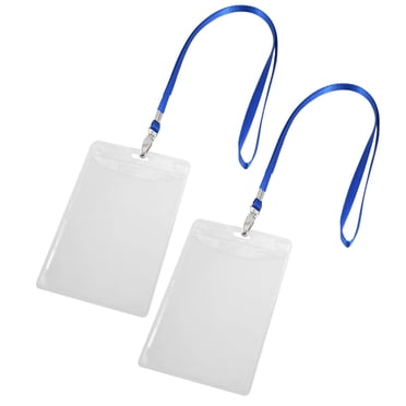 Unique Bargains Vertical ID Badge Card Holder with Detachable Neck Lanyard, 2 Count