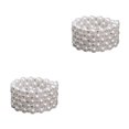 thumbnail image 2 of Thinsony Femmes Chic Perle Strass Stretch Bracelet Mariage Bal pour Mariée Blanc 5 Rangée 2Set, 2 of 6