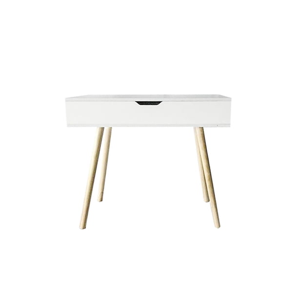 Bureau moderne avec rangement et miroir - Blanc