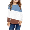 thumbnail image 1 of RXIRUCGD Chemises à Manches Longues pour Filles, Col Rond Mignon, Blouses Décontractées Élégantes, Bleu, Taille : 3 Ans, 1 of 6