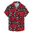 thumbnail image 2 of Weiqiqre Mens Sweatshirt Funny Love Pattern Printed Short Sleeve Quick Dry Button Down Lapel Shirt, 2 of 5