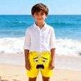 thumbnail image 2 of Wo-Fusoul Swim Trunks for Boys and Girls, 5-14 Years, Solid Color with Cute Expression Print, Breathable Summer Shorts with Pockets for Beach, Home, or Pool, 2 of 6