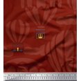 thumbnail image 1 of Soimoi Red Rayon Fabric Architectural Structure & Hot Air Balloon Holiday Fabric Prints By Yard 42 Inch Wide, 1 of 3