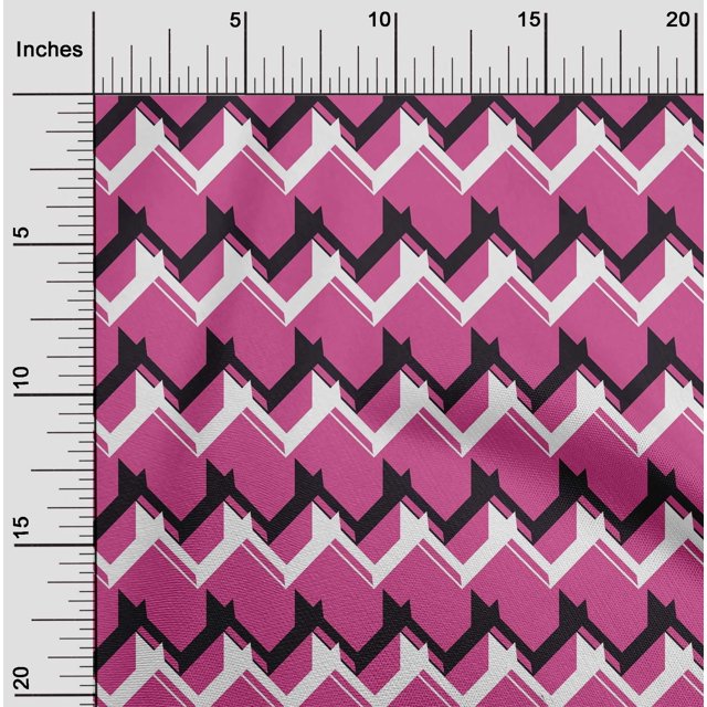 oneOone Organic Cotton Poplin Twill Fabric Chevron Geometric Printed Craft Fabric BTY 42 Inch Wide