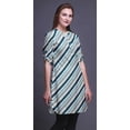 thumbnail image 3 of Bimba Short Kurtis For Ladies Printed Mandarin Collar Roll Up Sleeve Dress, 3 of 6