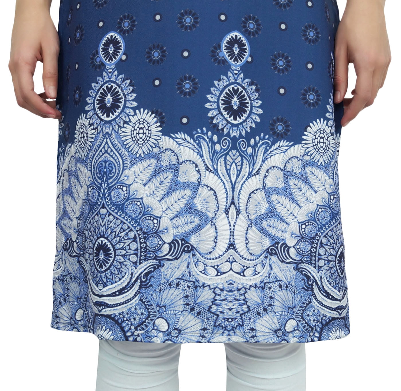 Bimba Tunique Imprimée Bleue pour Femme en Georgette Kurti Kurta Indienne Blouse Longue-30