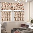 thumbnail image 4 of Coffee Theme Kitchen Curtains Set for Window Curtains Valance Set of 3,Cute Dwarf 24 Inch Length Tier Curtains Cafe Bar Window Curtains, Rod Pocket,Easy to Install,Size S, 4 of 4