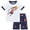 Navy, variant on Luvoko Toddler Boys T-Shirt Two Piece Set Little girl Boy Shirt T-Shirts Shorts Outfit Sleep Shorts Boys Boys Casual Playwear (Red,2-3 Years)