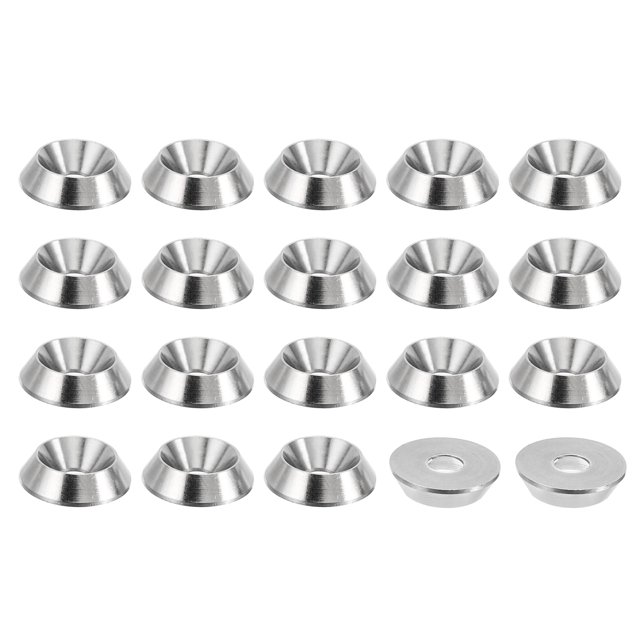 Unique Bargains Rondelle à Fraisage M4 13mmx3.2mm en Acier Inoxydable 304, Rondelle de Tasse de Finition, Joint de Tête de Vis/boulon, Lot de 20