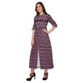 thumbnail image 3 of Moomaya Robe Kurti d'Été à Manches Courtes Imprimée, Tunique Ligne A pour Femmes, 3 of 5