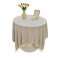 thumbnail image 2 of RYRDWP 60%Cotton,40%Linen Tablecloths With Fringe For Small Tables, 55x55 Inch Linen Sqaure Table Cloth For Wedding, Party, Indoor,Outdoor, Machine Washable, 2 of 8