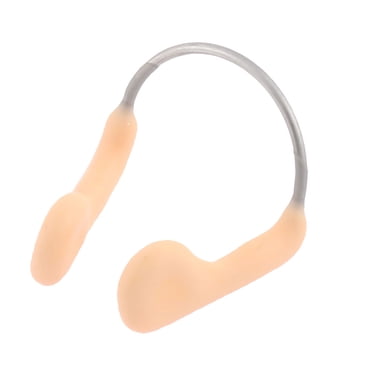 Unique Bargains Beige Rubber Coated Swim Training Swimming Nose Clip