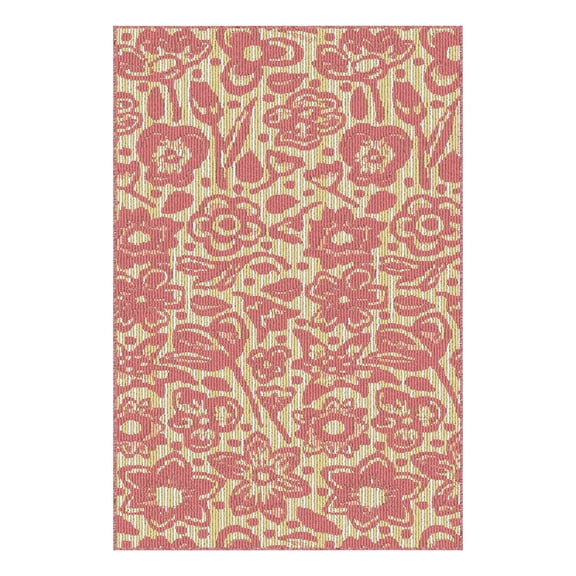 Mainstays Kids Floral Pattern Tufted Ivory Pink Machine Washable Accent Scatter Mat 28.8 x 45, Ideal for Hallway, Bedroom, Kitchen, and Play Area