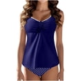 thumbnail image 2 of Maillots de Bain pour Femmes, Tankinis pour Femmes Modestes Deux Pièces, Haut de Tankini à Nœud devant avec Bas, Cadeaux des Fêtes, 2 of 3