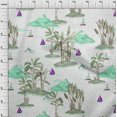 thumbnail image 4 of oneOone Velvet Sea Green Fabric Tropical Beach Craft Projects Decor Fabric Printed By The Yard 58 Inch Wide, 4 of 4