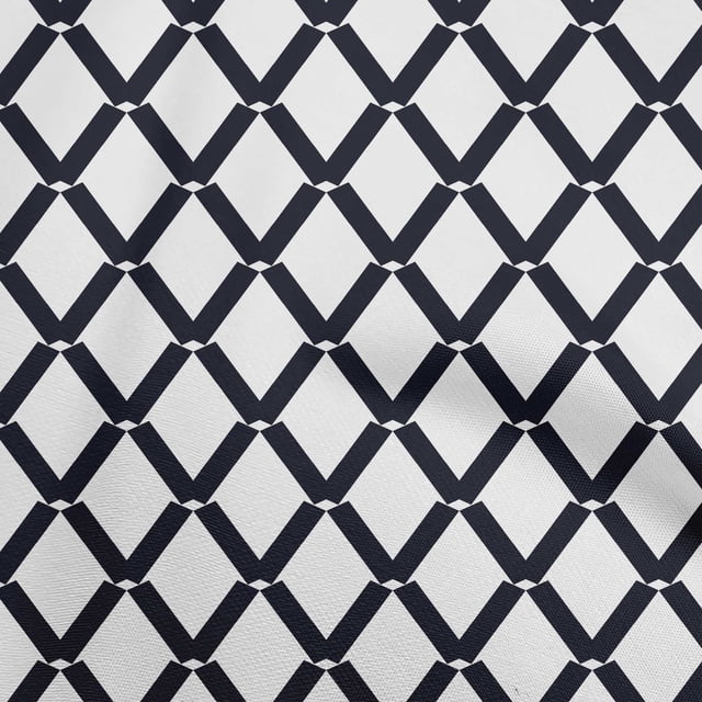 oneOone Velvet White Fabric Geometric Fabric For Sewing Printed Craft Fabric By The Yard 58 Inch Wide