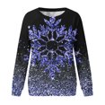 thumbnail image 4 of Pisexur Chandail en Molleton de Noël pour Femmes Sans Capuche Imprimé Graphique Vacances Col Rond Chandail en Molleton Ample Surdimensionné Automne Mode Décontracté Chandail-Over Manches Longues pour Femmes, 4 of 4