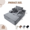 thumbnail image 3 of The Magic Home Cloud Oversized Corduroy Sofa Bed Chair Chaise, Light Gray, 3 of 11