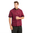 thumbnail image 3 of TOPTIE Veste de Chef Unisexe à Manches Courtes, Rouge, 3 of 8