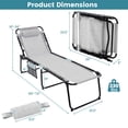 thumbnail image 3 of Costway 2 PCS Folding Chaise Lounge Chair Portable Sun Lounger with Adjustable Backrest Grey, 3 of 8