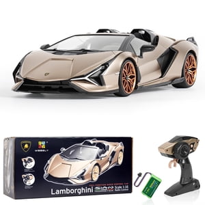 MIEBELY Lamborghini Voiture de télécommande, 1:16 Voiture de jeu Lambo à échelle 7.4V 500mAh Officieusement agréée 12Km/h Voitures Rc avec voiture modèle Led Light 2.4Ghz pour adultes