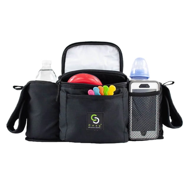 Organisateur de Poussette pour Bébé à Housse Confortable, Panier de Rangement Isolé, Noir