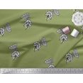 thumbnail image 3 of Soimoi Green Polyester Crepe Fabric Floral & Insect Print Fabric by Yard 52 Inch Wide, 3 of 3