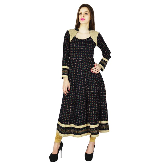 Phagun Kurta Imprimé en Coton de Designer Indien pour Femmes Kurti Haut Décontracté Tunique Robe