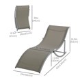 thumbnail image 3 of Outsunny Chaises Longues d'Extérieur Pliables en S - Ensemble de 2, Gris Pâle, 3 of 10
