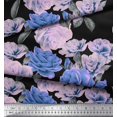 thumbnail image 2 of Soimoi Tissu en Rayonne Imprimé Feuilles et Roses par Yard 56 Pouces de Large, 2 of 3