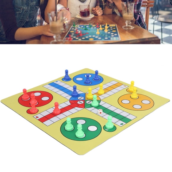Ensemble d'Échecs Ludo, Jeu de Société Ludo Éducatif avec 16 Pcs d'Échecs pour l'Intérieur