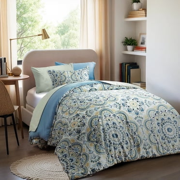 Regency Heights Twin Size Comforter Set, 6-Piece Bed in a Bag Twin, Green Bedding Comforter Set with Comforter, Flat Sheets, Fitted Sheets with Side Pockets