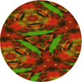thumbnail image 1 of Ahgly Tapis Rond Lavable en Machine Intérieur Transitionnel Jaune Foncé Vert, 4 Pieds Rond, 1 of 7