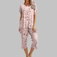 thumbnail image 2 of Ensemble de Pyjama pour Femmes Shorts Femmes Imprimé Col Rond Manches Courtes Chemise de Nuit et Ensembles Pantalon Tenue d'Intérieur Pyjamas avec Poches Hauts à Manches Courtes pour Femmes Ensemble de Pyjama pour Femmes Été, 2 of 8