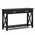 thumbnail image 1 of Simpli Home Kitchener Table Console en Bois Massif de 47 Pouces en Noir, 1 of 7