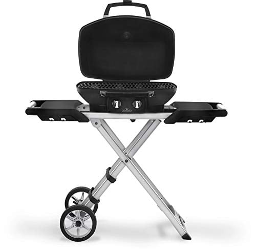 Napoleon TravelQ PRO285X Portable Propane Gas BBQ Grill with Scissor Cart, Black